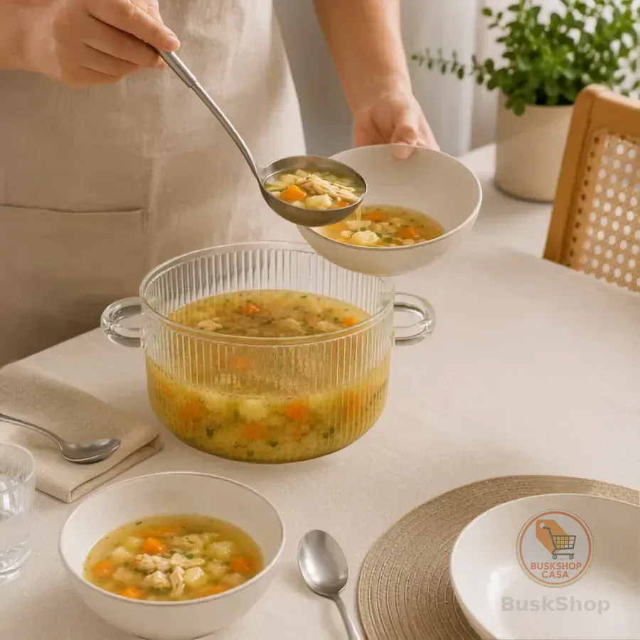Panela Vidro Canelada Transparente 1,5l Com Tampa E Alças Transparente