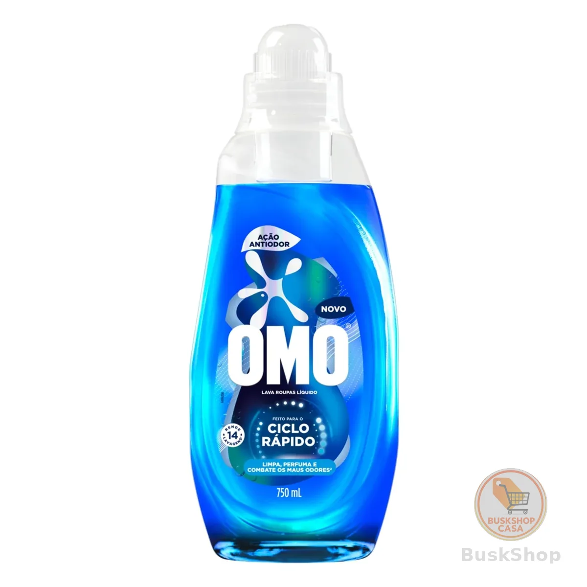 Lava-Roupas Líquido Omo Ciclo Rápido Ação Antiodor Frasco 750ml