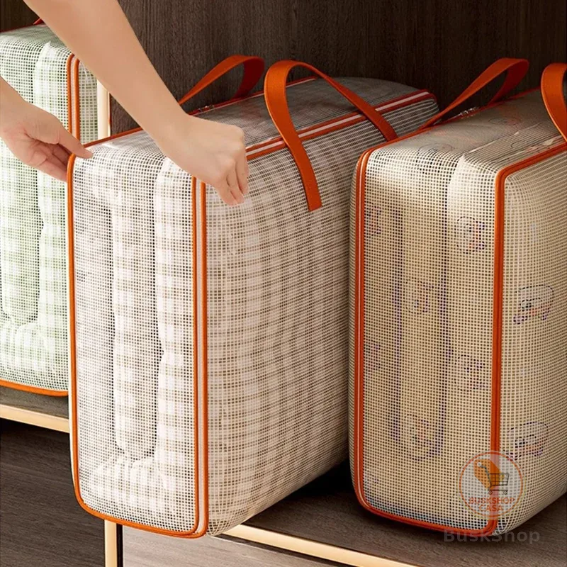 Saco Organizador para Cobertor 60x50x28cm Impermeável Zíper Duplo，Bolsa com zíper para cobertores