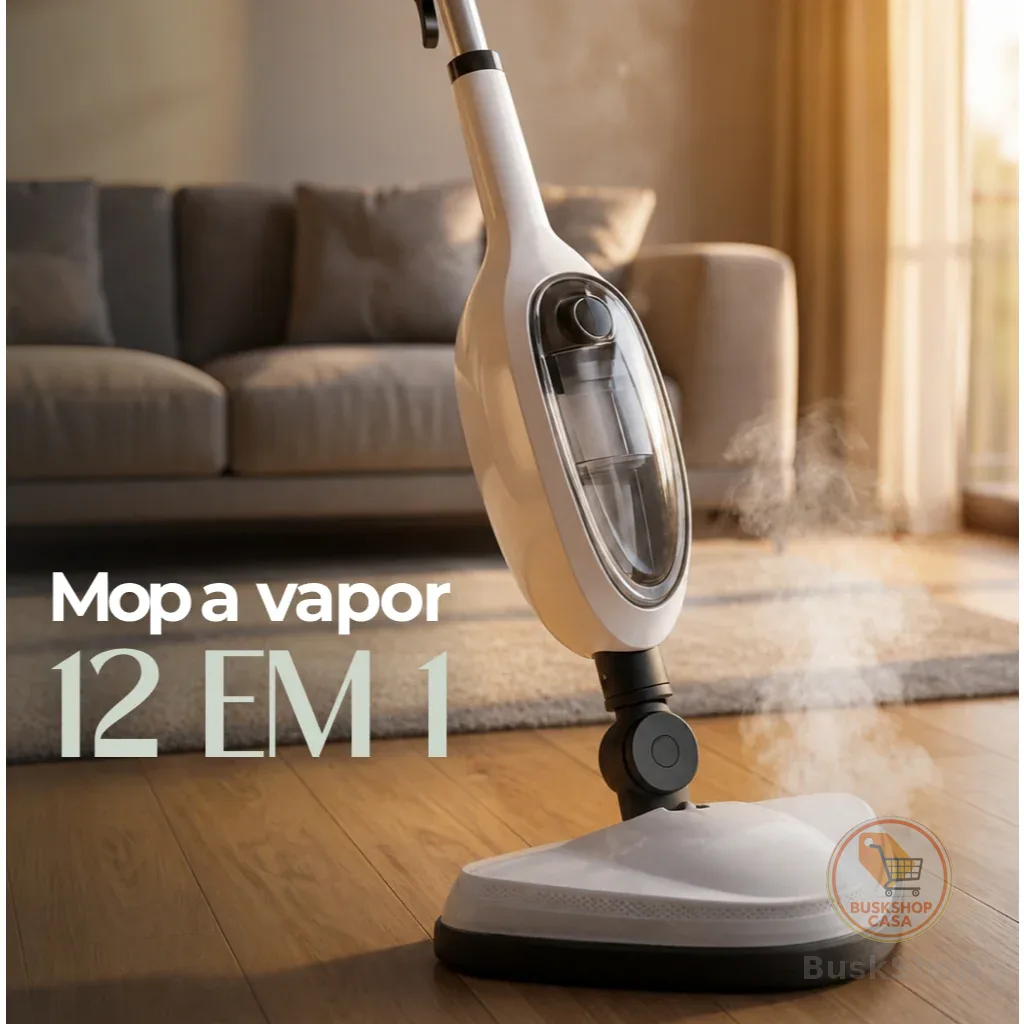 Mop a Vapor 12 em 1 Multifuncional com Acessórios para Limpeza de Pisos, Carpetes e Estofados - No Brasil