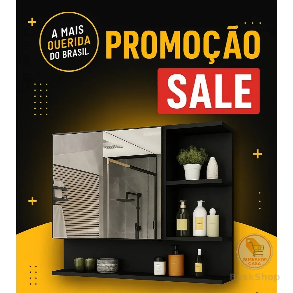 A MAIS QUERIDA DO BRASIL!  Armário Espelheira com Porta Cleopatra - VÁRIAS CORES