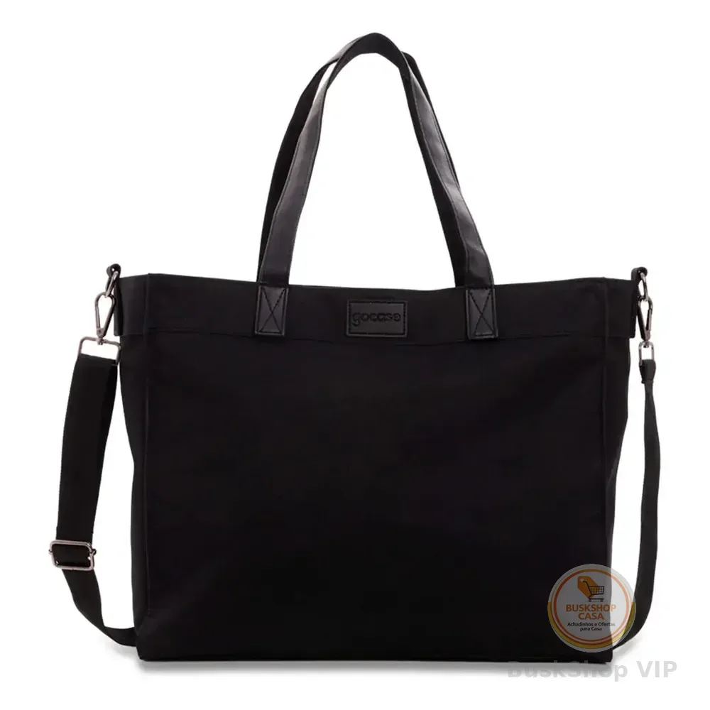Bolsa Tote Daily Clear Gocase - Leve, Moderna E Minimalista Cor Preto Liso Níquel