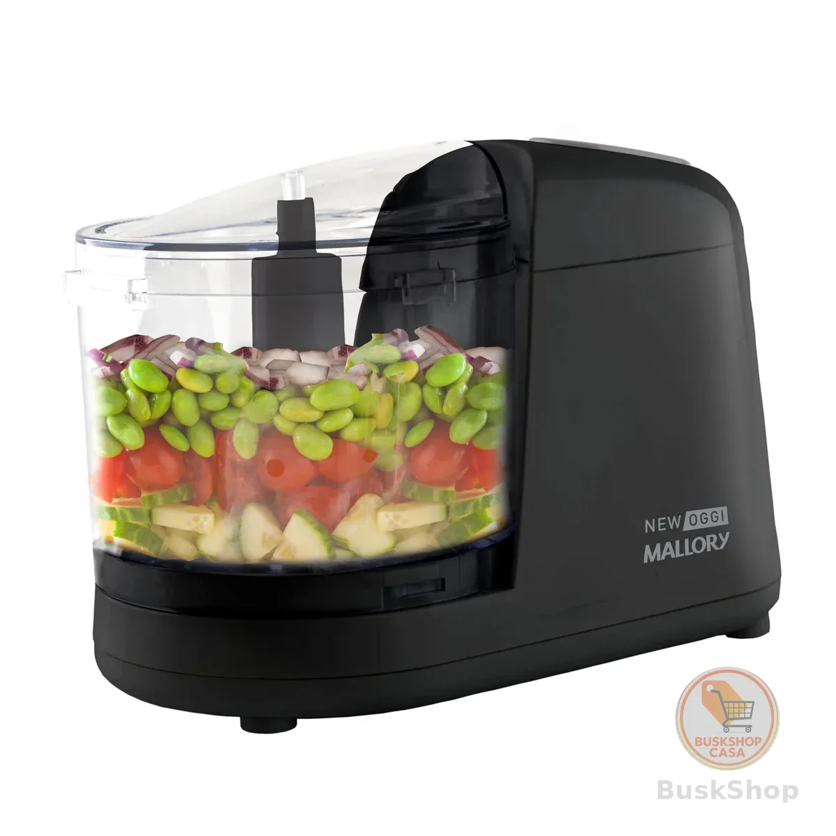 Mini Processador Mallory New Oggi – 150W, 350ml, Corte, Trituração e Moagem, Pés Antiderrapantes, Sistema de Segurança - 127V