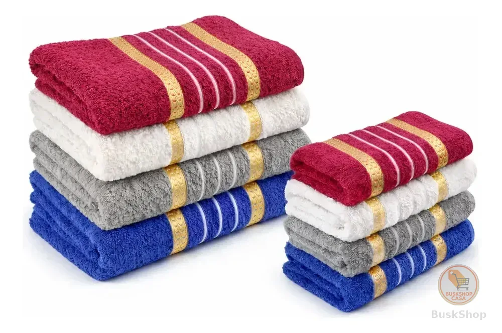 Toalhas 04 Banhão E 04 Rosto 8 Soft Algodão Laune Haus Cor Kit em Cores Sortidas