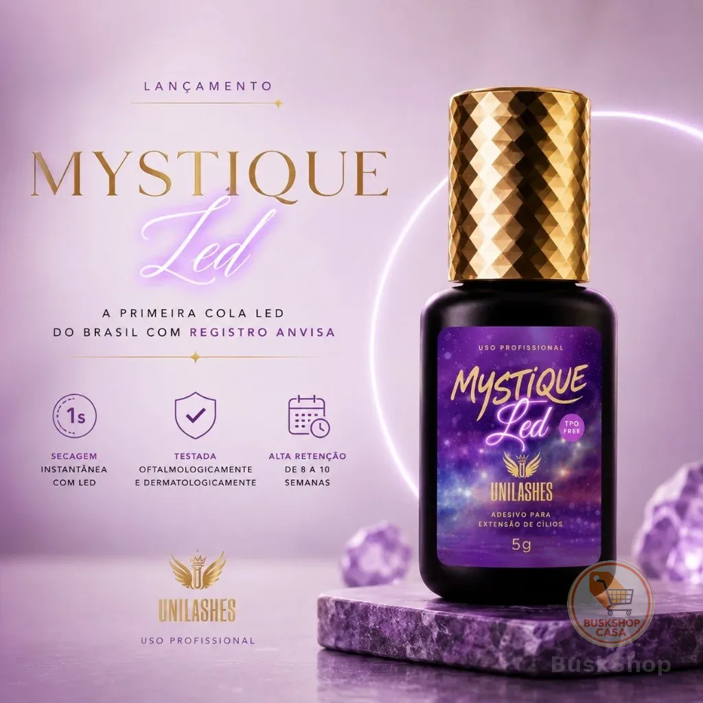 Cola UV LED Para Extensão De Cílios Mystique Unilashes 5g Profissional