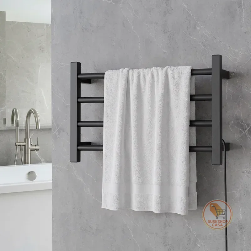 Toalheiro Térmico Elegance 4 Barras Porta Toalha Elétrico Bivolt Seca e Aquece Electrowood