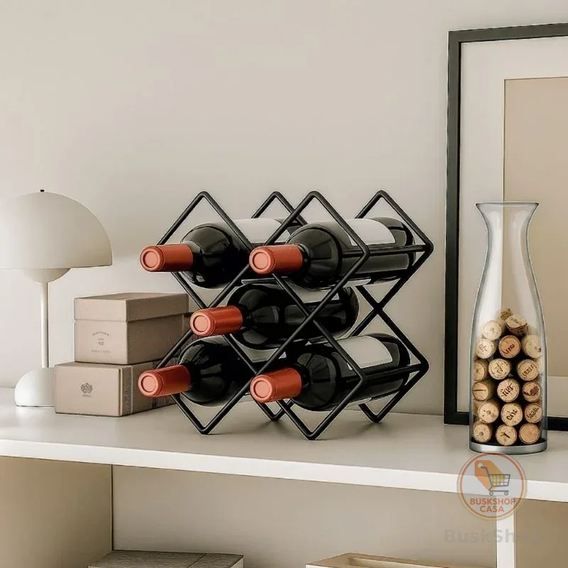 Organizador de Vinho em Metal, Adega de mesa, Sofisticação e Estilo para Sua Decoração
