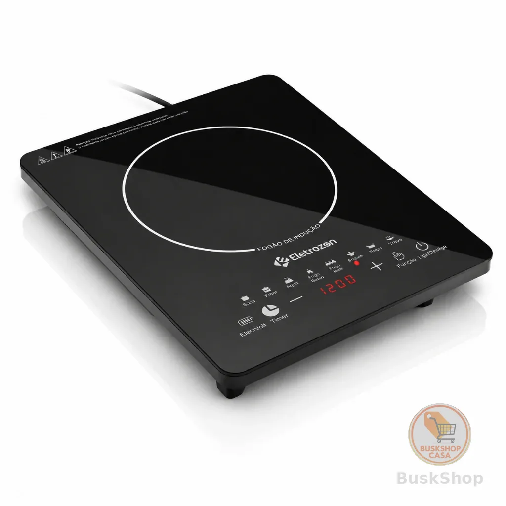 Fogão de Indução 1 Boca Portátil | Cooktop Elétrico de Mesa com Tecnologia Avançada Eletrozon