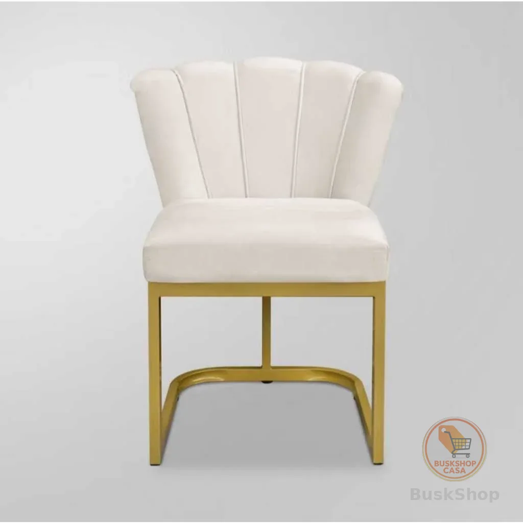 Cadeira Decorativa Pétala Base de Ferro Dourada - LR DECOR