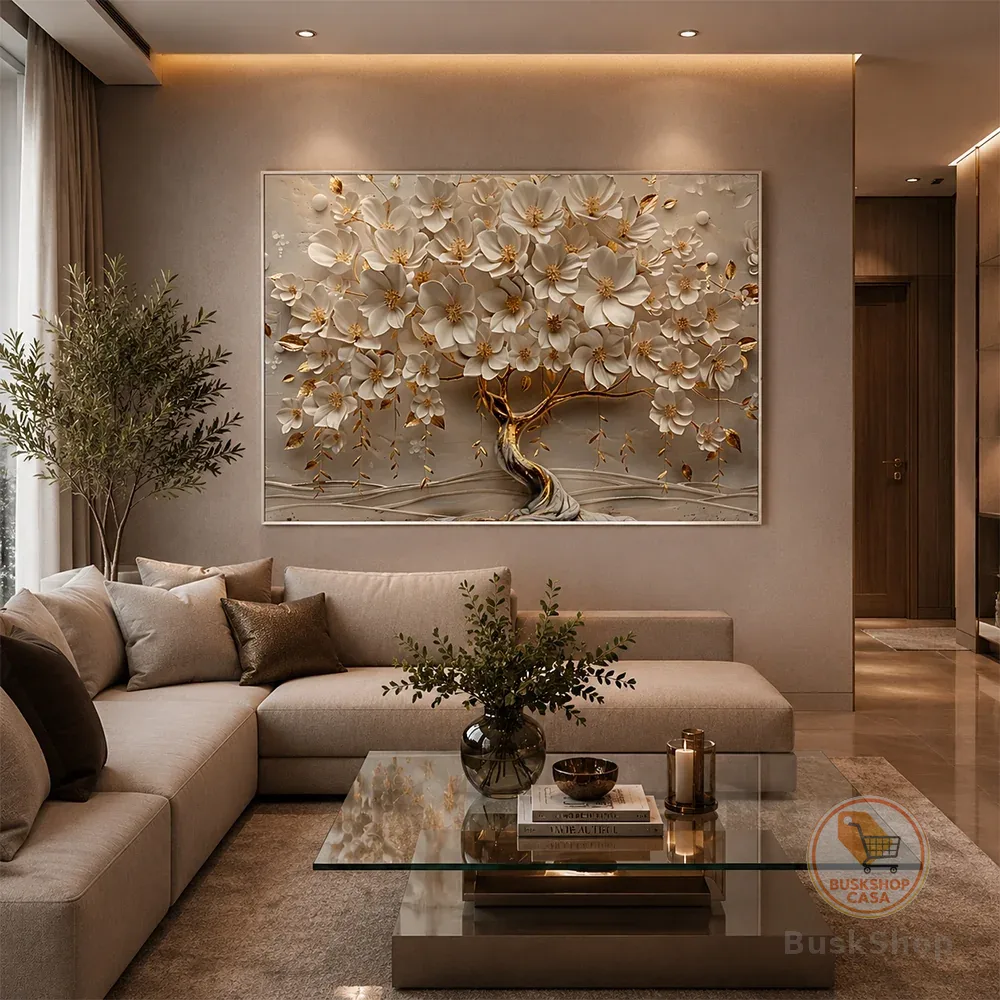 Quadro Decorativo Primavera Flores Com Moldura Para Sala Quarto Escritório