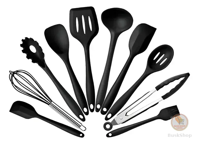 Jogo C/ 10 Espátulas De Silicone Cozinha Resistente Premium