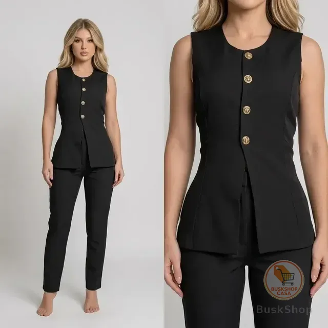 Conjunto Alfaiataria Feminino Elegante Celeste Social Natal