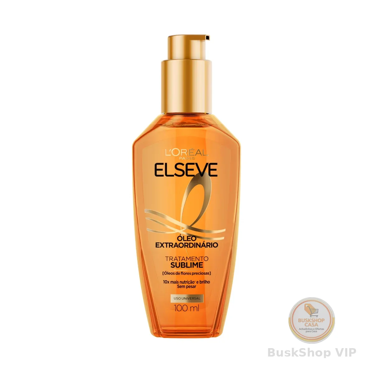 L'Oréal Paris Elseve Óleo Extraordinário Finalizador Capilar, Nutrição Profunda com 6 Óleos Preciosos, Anti-Frizz, Proteção Térmica até 230°C, Brilho Intenso para Todos os Tipos de Cabelo, 100ml