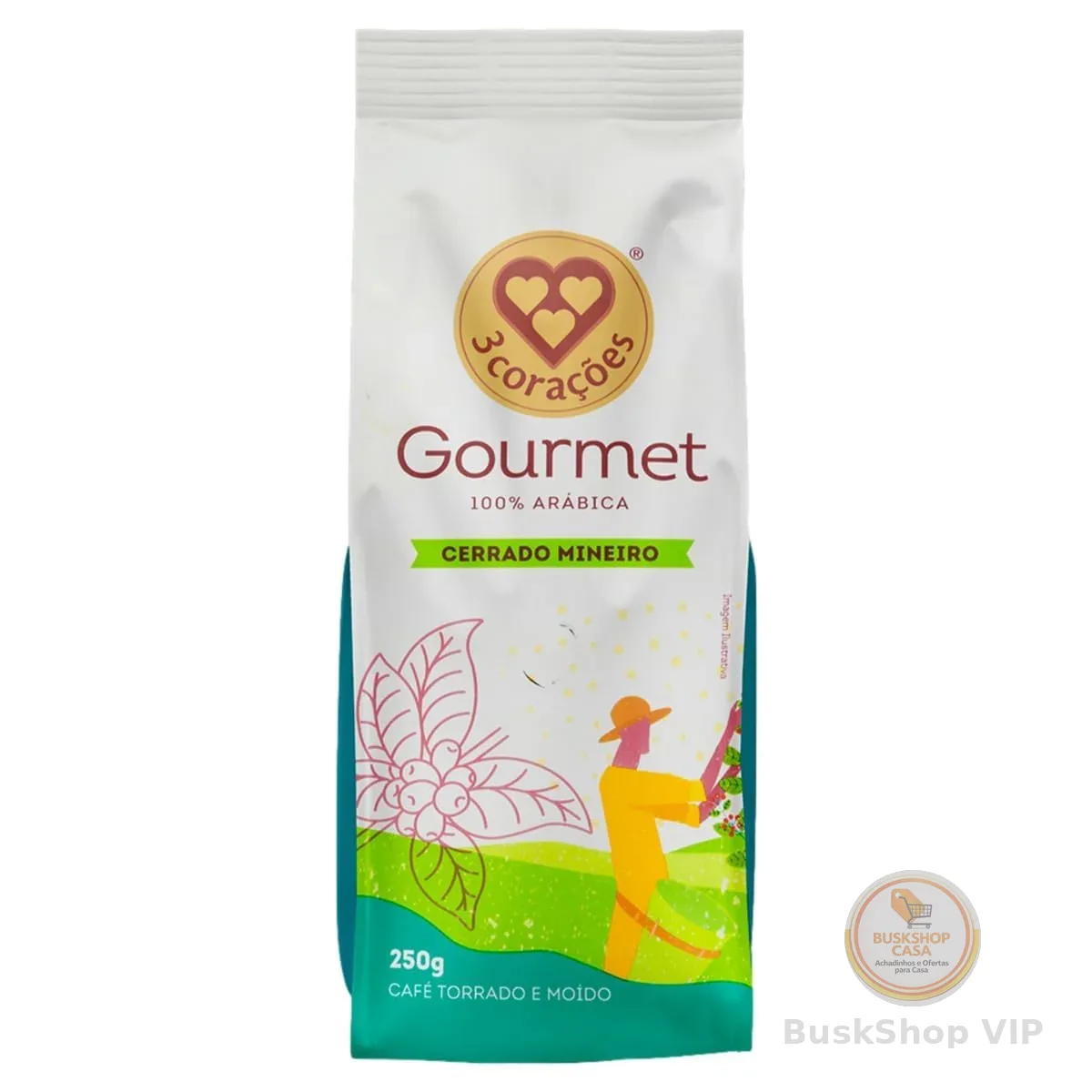 3 Corações Café Torrado e Moído Gourmet Cerrado Mineiro, 250G