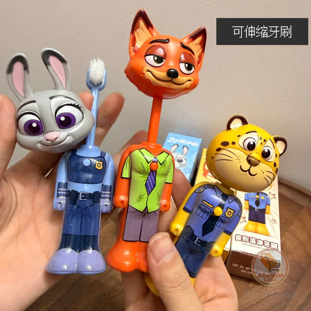 Escova de Dentes Retrátil Crazy Animal, Escova de Dentes Transformável Nijukudi com Cerdas Macias, Versão Infantil com C