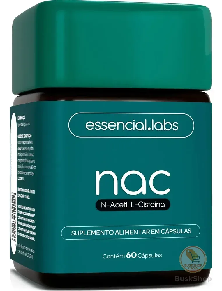 NAC 600mg - Fórmula Exclusiva com Máxima Concentração e Pureza - N-Acetil L-Cisteína - 60 Cápsulas