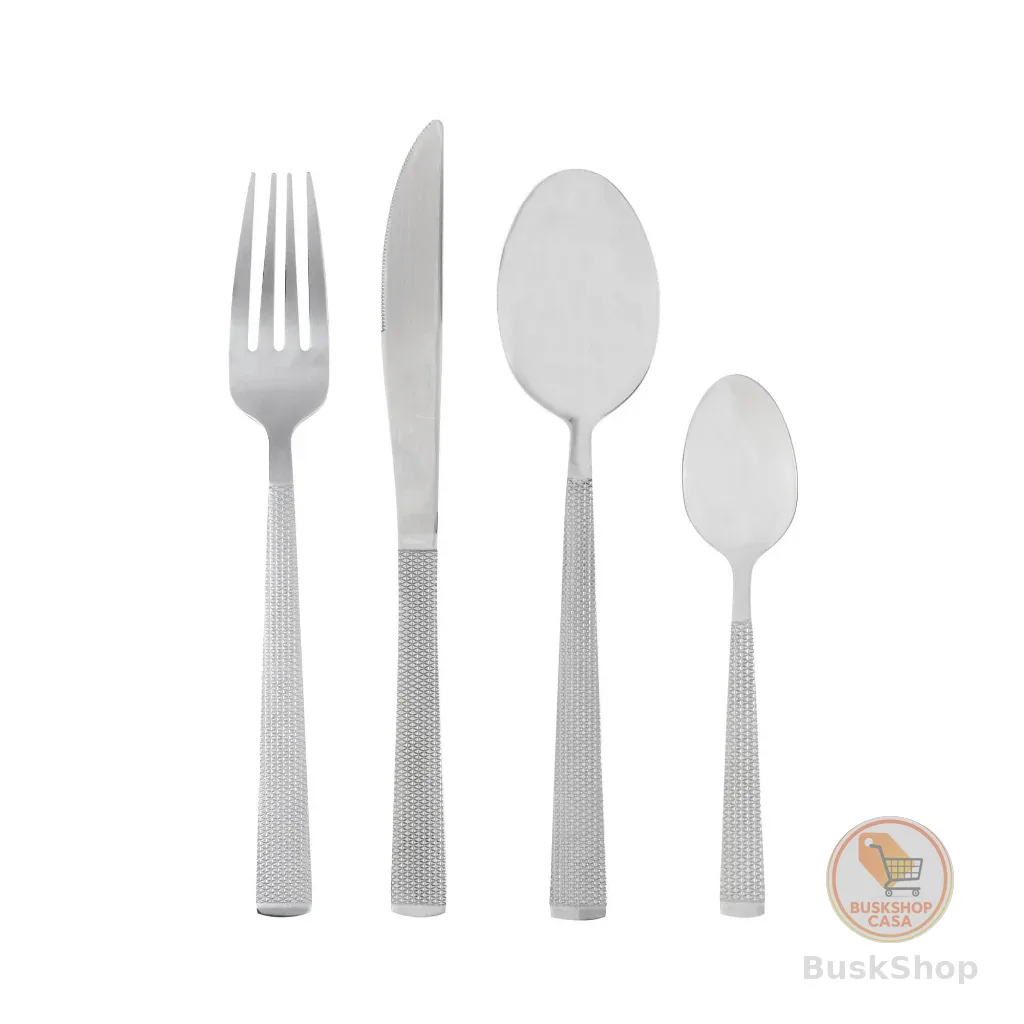 Faqueiro 16 Peças de Aço Inox Premium Santorini Prata - Lyor