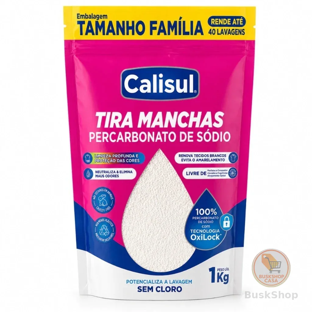 Percarbonato 100% Puro Tira Manchas Roupas Brancas e Coloridas
