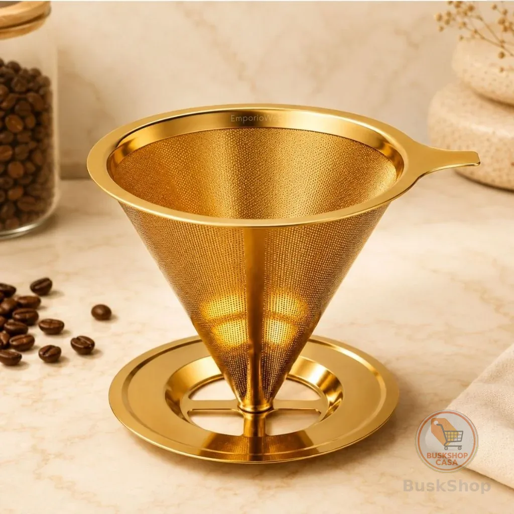 Coador de Café Dourado Inox Filtro Reutilizável Peneira 102 103 Premium Fácil limpeza Sem ferrugem