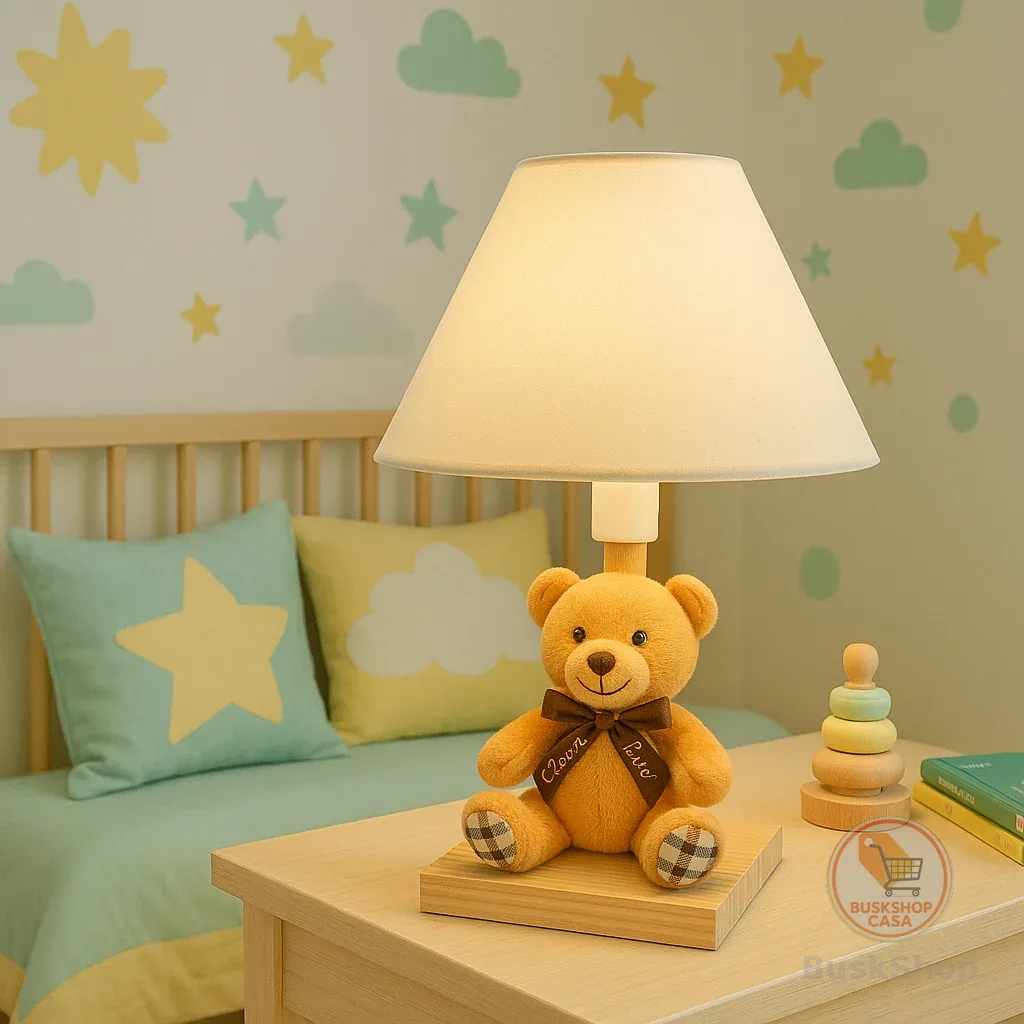 Abajur Infantil Luminária Quarto Bebê Ursinho