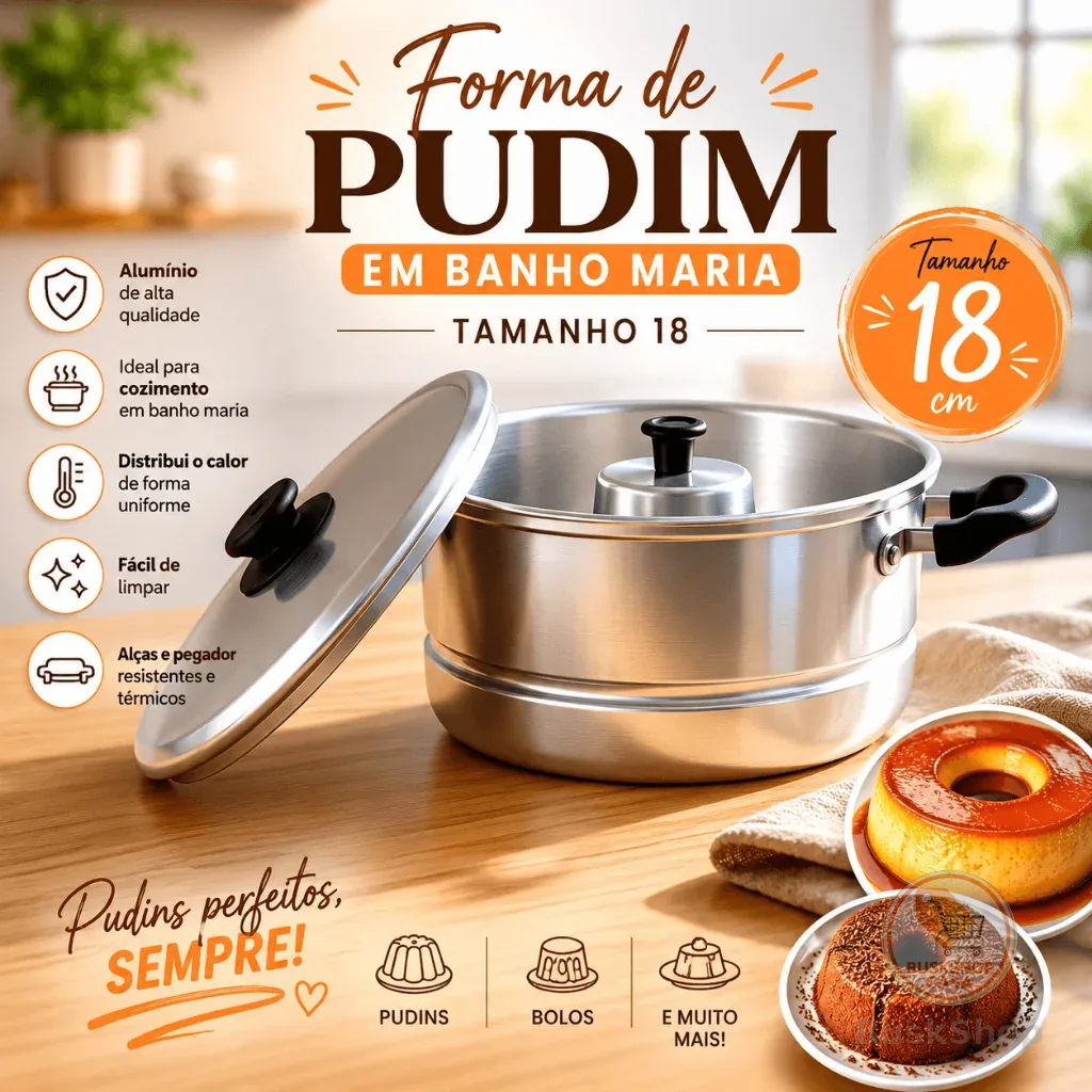 Forma Pudim Banho Maria N° 18 Panela 2 em 1