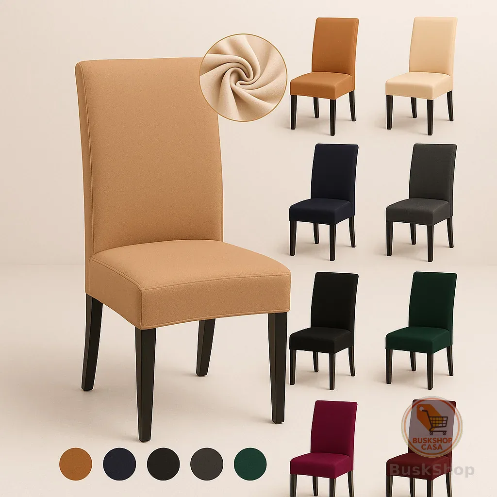 Kit 4 Capas de Cadeira Malha Elástica Universal Não Escorrega e Ajuste Perfeito
