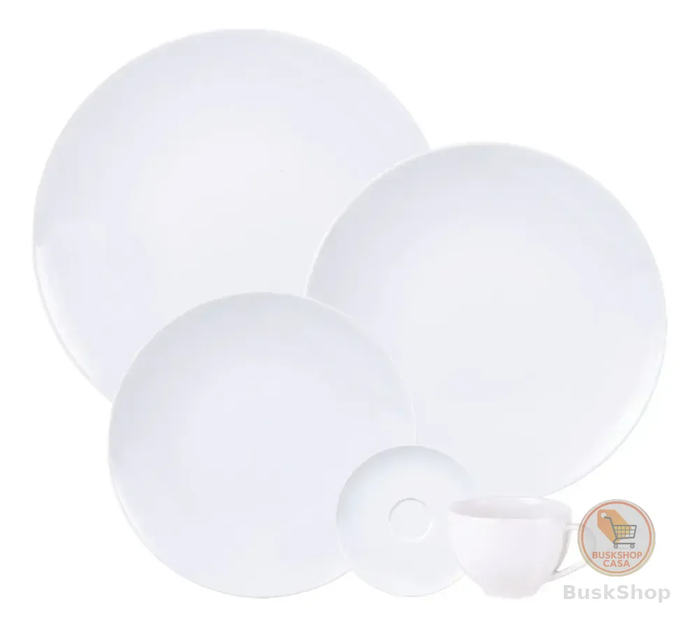 Aparelho De Jantar Tramontina Flávia Em Porcelana 20pçs Branco Liso