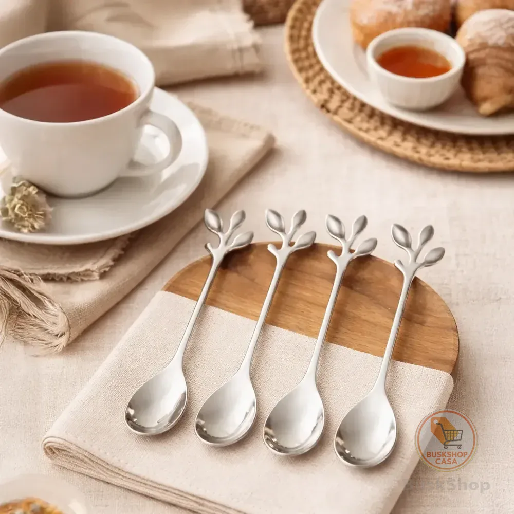 Kit 4 Colheres De Chá Café Em Aço Inox Conjunto Colher