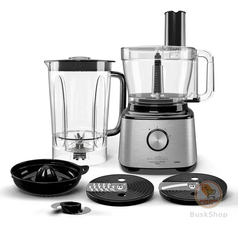 Multiprocessador Britânia 5 em 1 1300w Cor Prateado