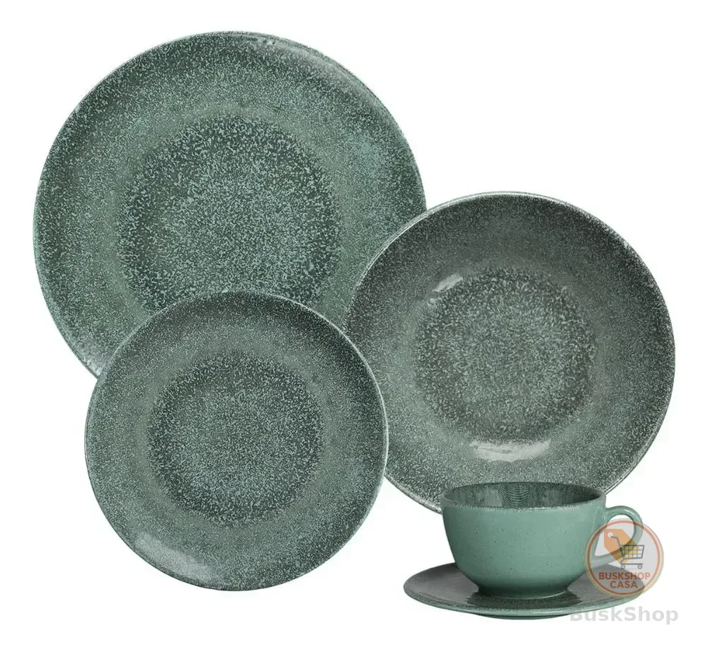 Aparelho De Jantar Unni Lira 20 Peças Verde Oxford