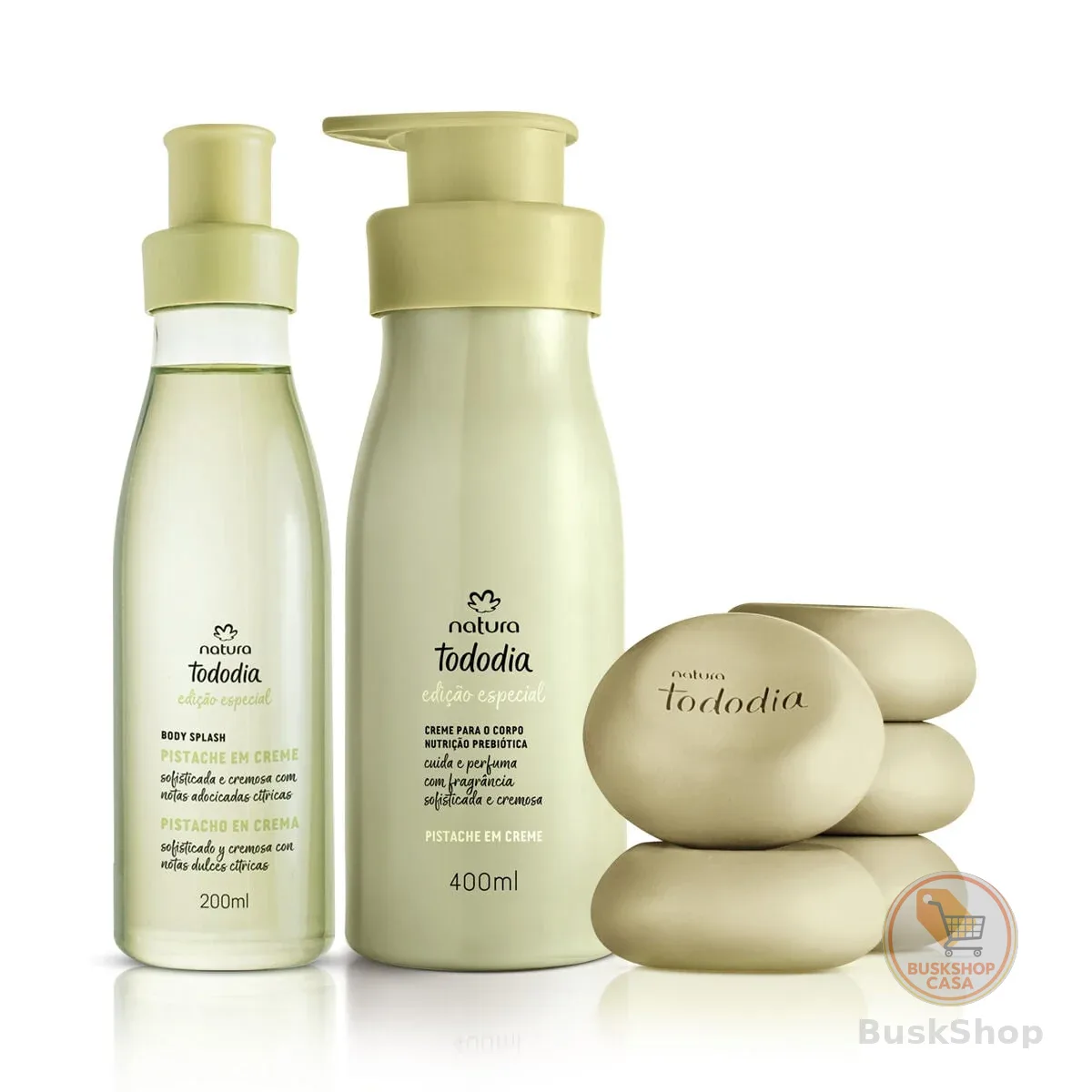 Kit Sabonete, Body Splash e Hidratante Tododia Pistache (3 produtos)