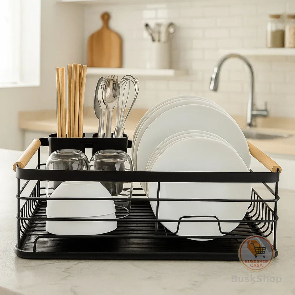 Escorredor De Louças Para Cozinha Com Porta Talher Removível Brinq Lar