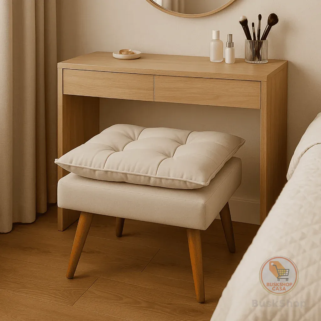 Puff Decorativo Opala Para Quarto Recepção - Pufe Para Penteadeira E Apoio De Pés, Puf Confortável