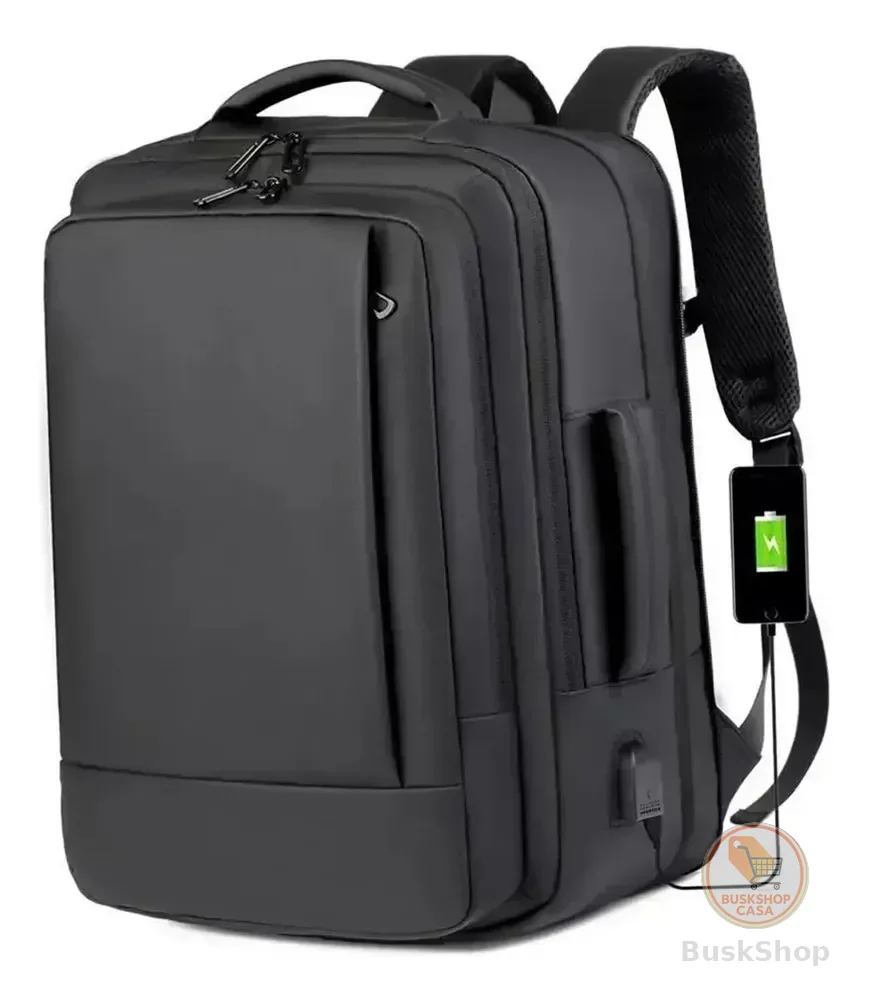 Mochila jiesipote À Prova D'água Reforçada Expansível Cor Preto