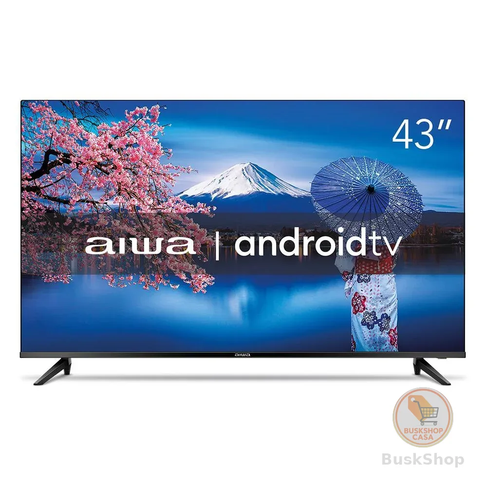 Smart TV AIWA 43” Android Full HD Borda Ultrafina HDR10 Dolby Áudio AWS-TV-43-BL-02-A