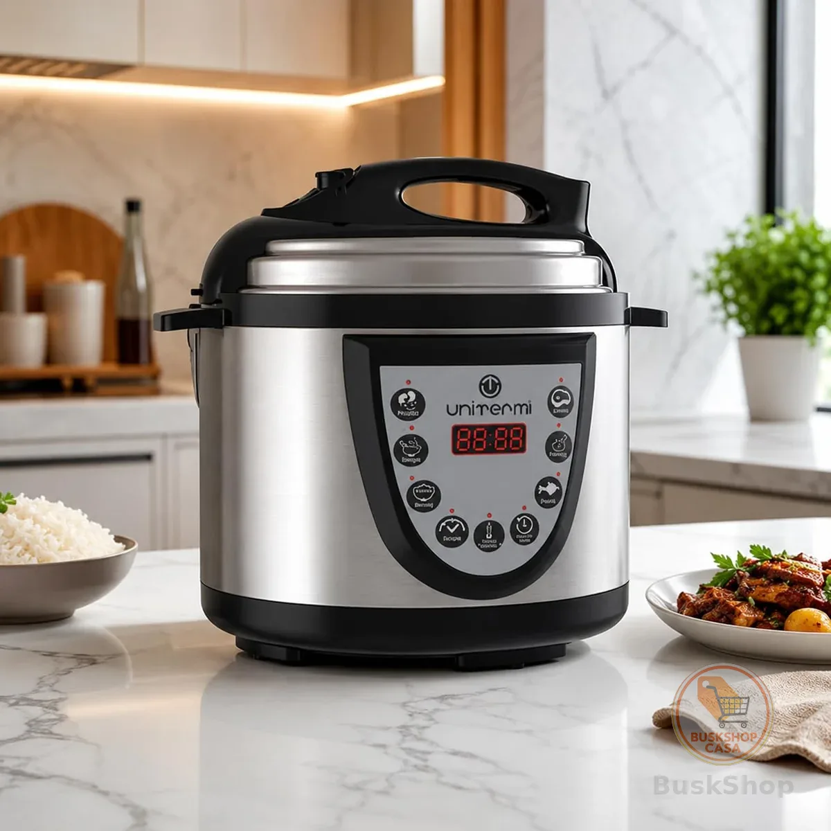 Panela de Pressão Elétrica 4L Digital Inox Multifuncional com Timer Programável e Sistema de Segurança Inteligente (110, Volts)
