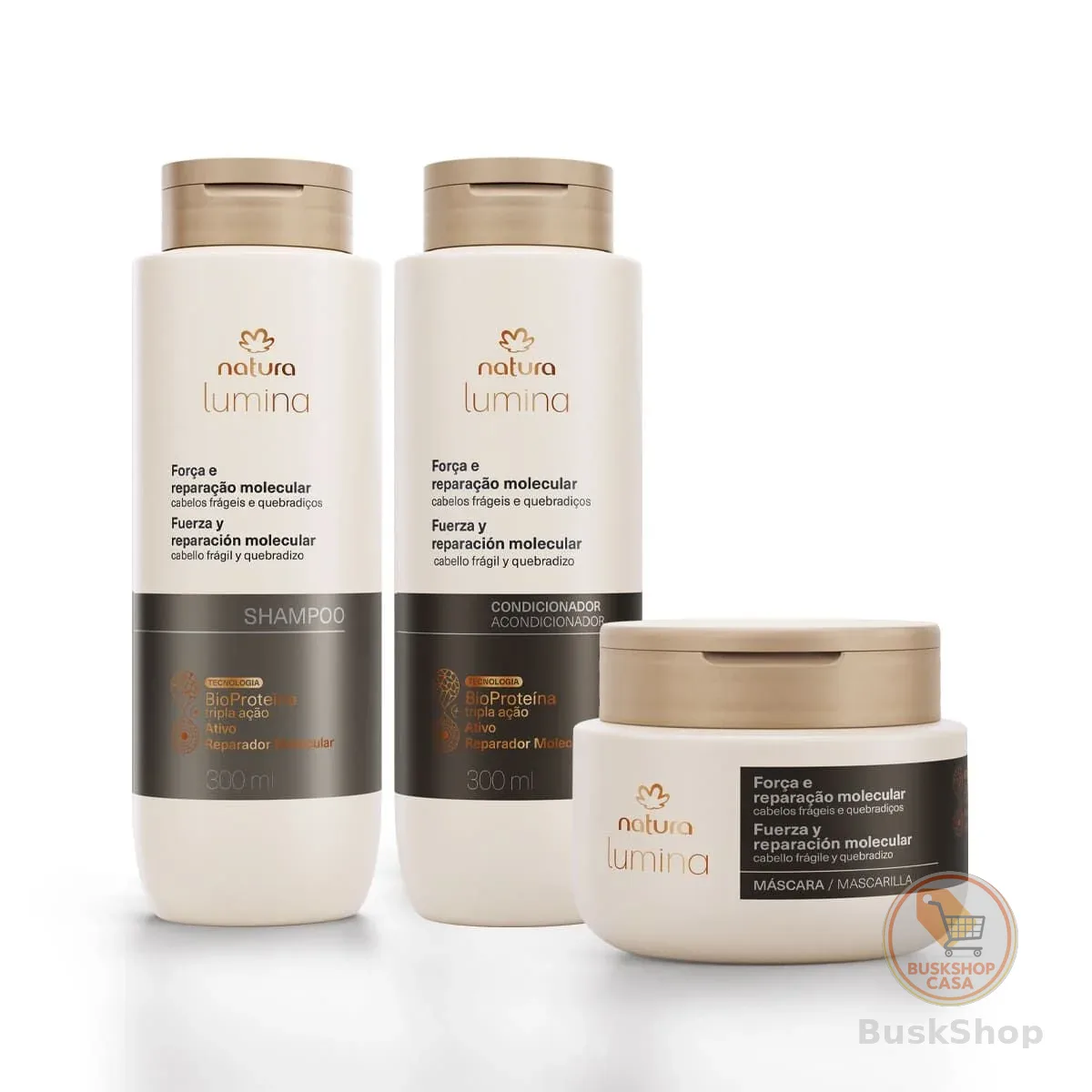 Kit Shampoo, Condicionador e Máscara Lumina Força e Reparação Molecular (3 produtos)