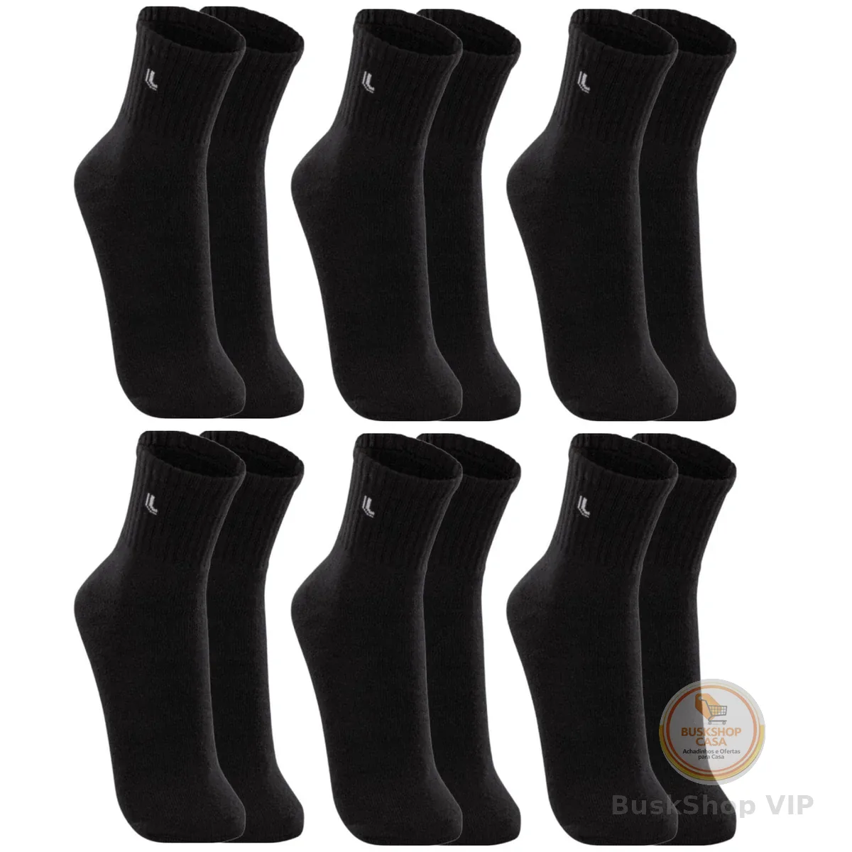 Kit 6 Pares Meias Lupo 3245 Cano Médio Algodão - Sortido