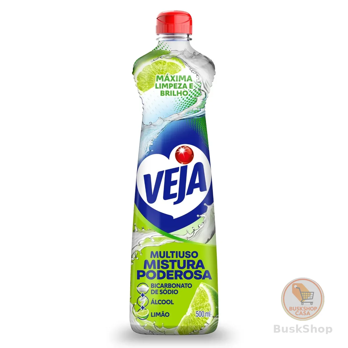 Limpador Multiuso Power Fusion Limão, Veja, 500Ml