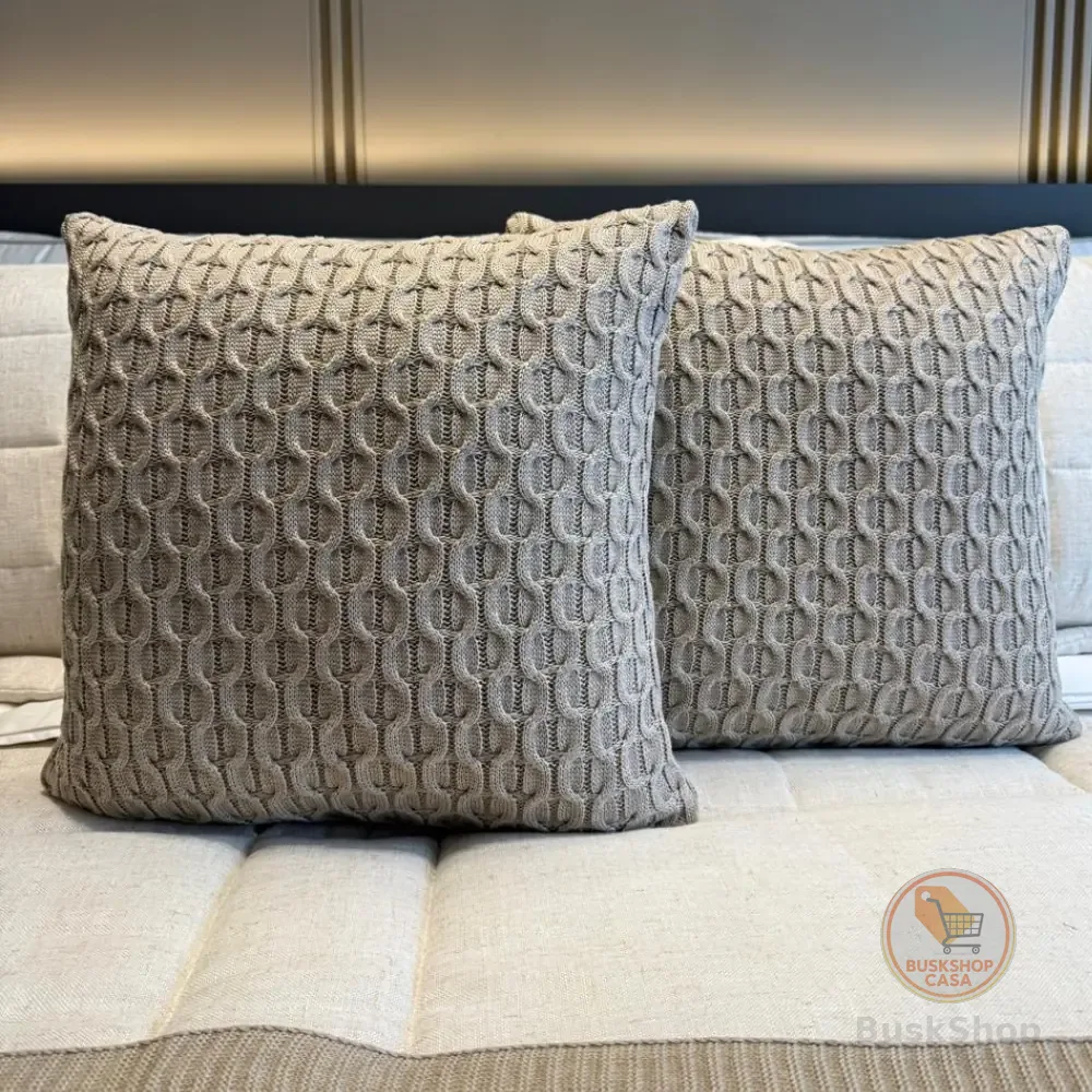Capa Almofada 45x45cm Tricô Premium com Zíper Colméia Toque Macio Alta Durabilidade Sofisticação