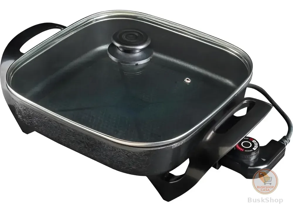 Panela Multifuncional Elétrica Quadrada 30cm Grill Antiaderente Portátil Mangiare Agratto Apeq01i
