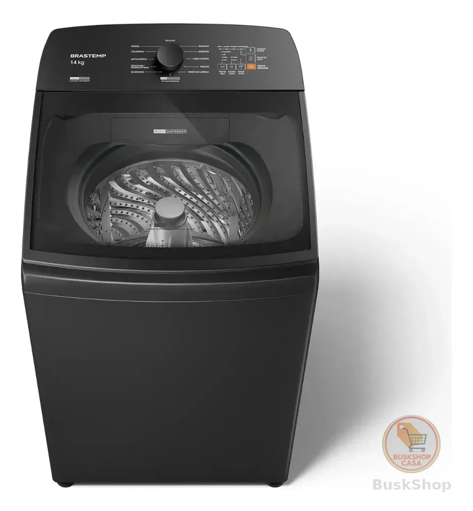 Máquina de Lavar Brastemp 14Kg Cinza Smart Sensor- BWJ14A9