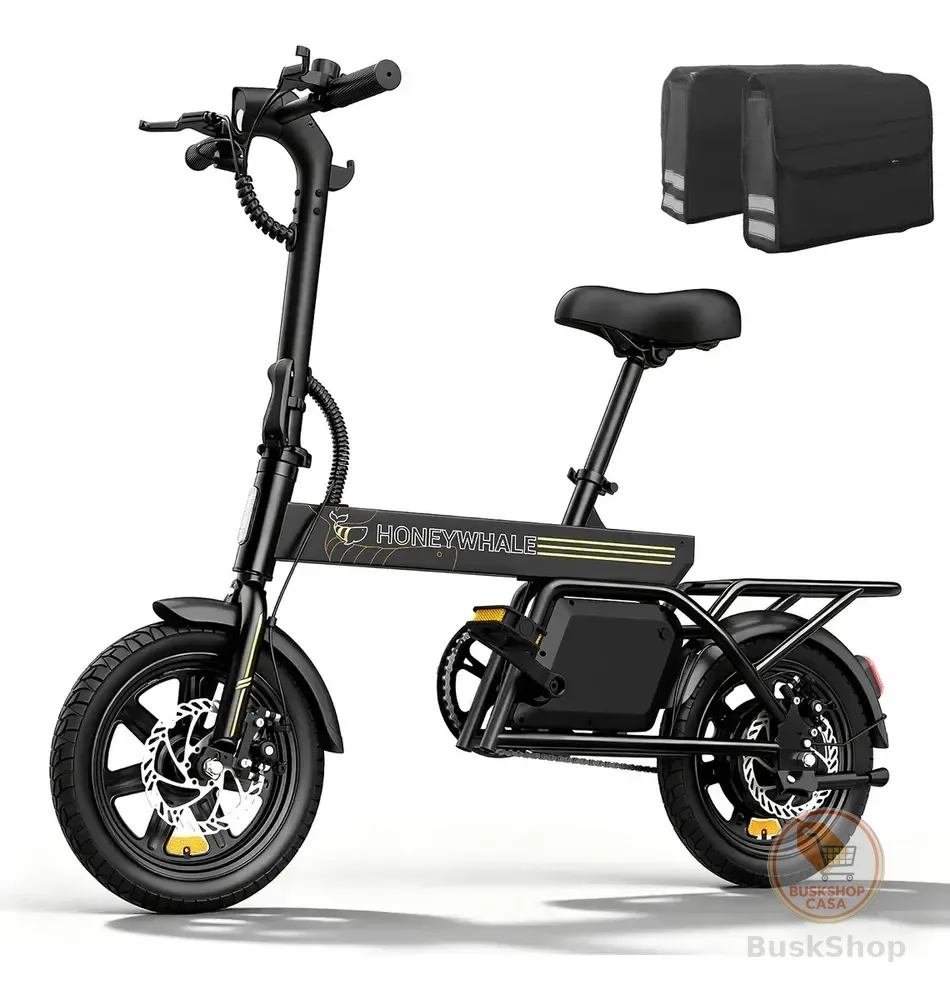Honeywhale B20 Bicicleta Elétrica, 440w-35km-25km/h-120kg, Scooter Motor-ebike-adulto-bike-autonomia-velocidade Máxima-carga-honey Whale-fat-dobravel, 14 Aro, Freios A Disco Dianteiros E Traseiros