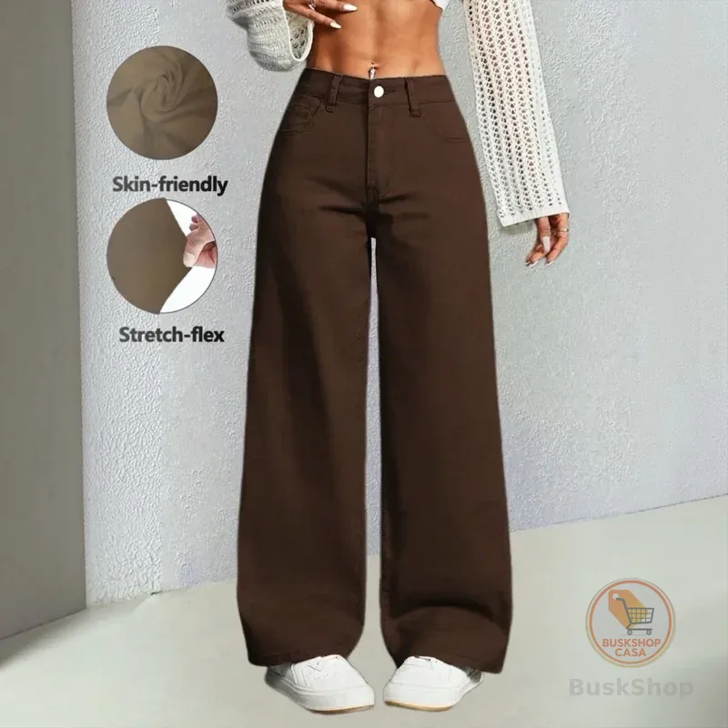 calça jeans wide leg feminina tecnologia empina bumbum e cintura alta de melhor qualidade super tendência