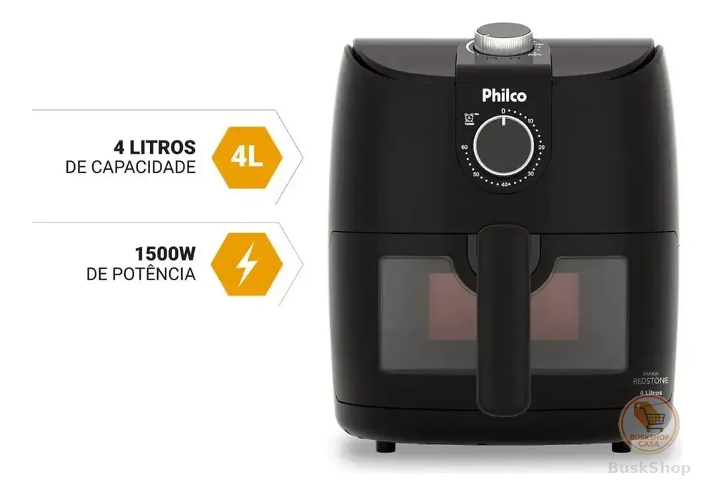 Fritadeira Air Fryer Philco 4L Redstone 1500W Paf40A