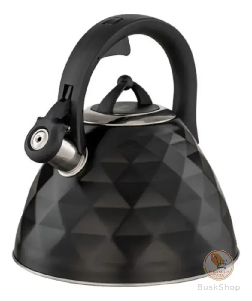 Chaleira Inox 3l Com Apito Black Diamond Indução Brinox