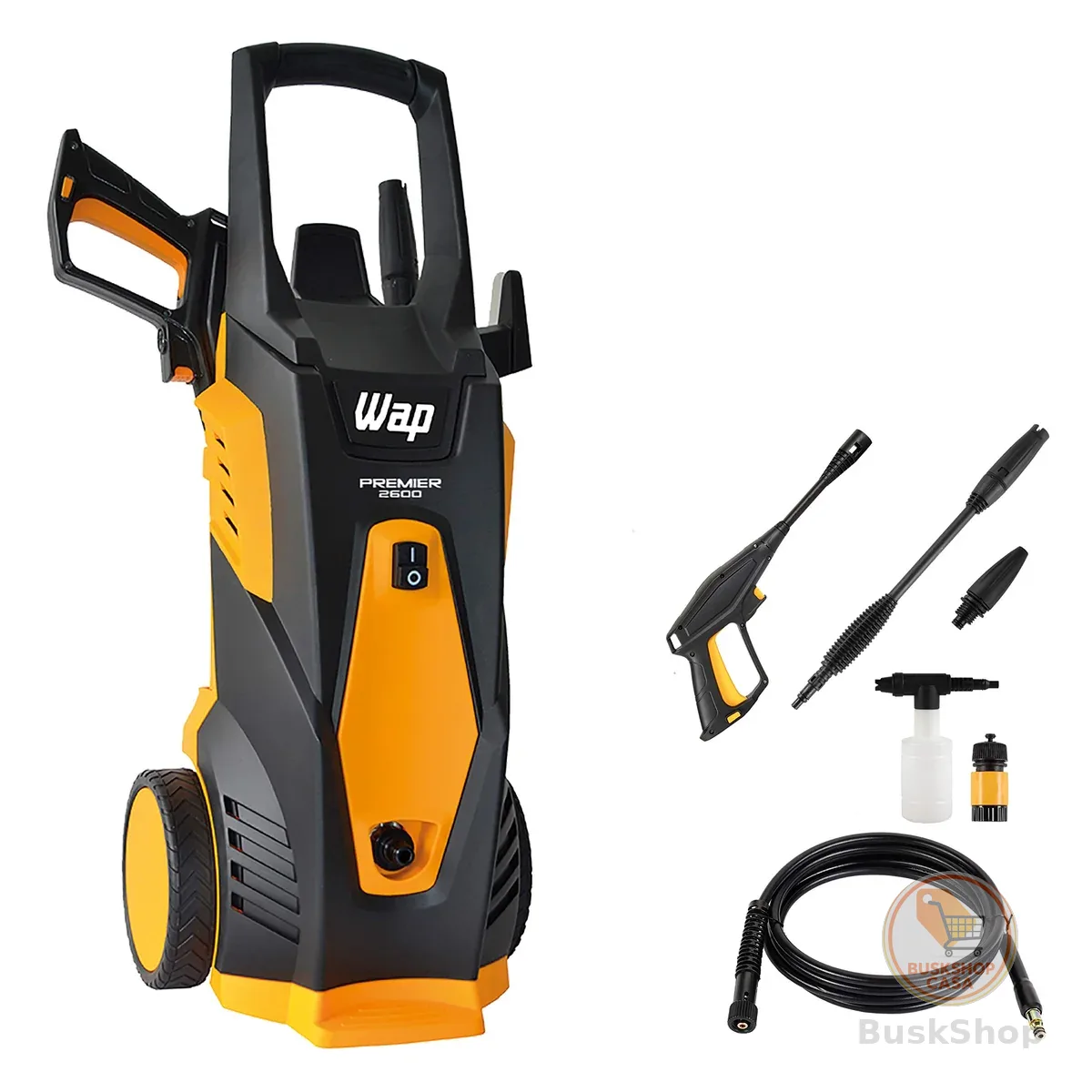 WAP Lavadora de Alta Pressão PREMIER 2600, 360L/h, com Bico Turbo, Jato em Leque e Concentrado, 2000psi 1800W 127V