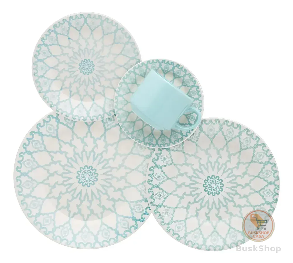 Aparelho De Jantar Oxford Cerâmica Mandala 30 Pç Cor Estampado