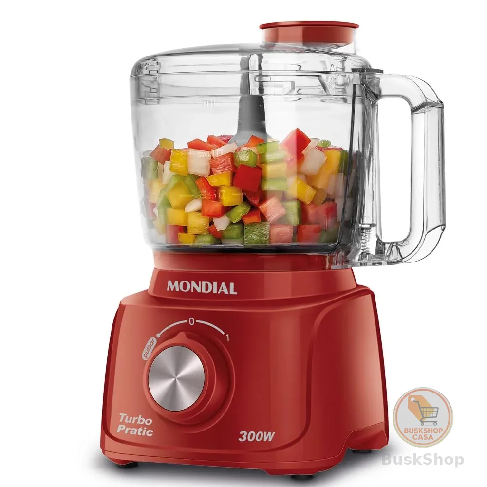 Mini Processador Turbo Pratic Vermelho MONDIAL 300W 220V
