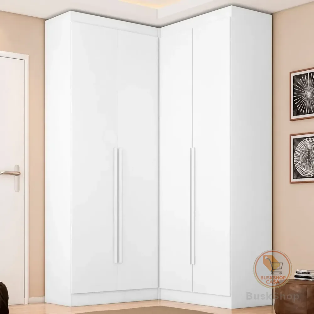 Guarda-roupa Dormitório Casal Canto Com 4 Portas Versatille Branco